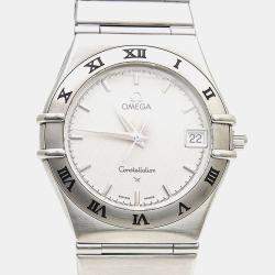 Pre Owned Omega Constellation Quartz Silver Stainless Steel Women's Wristwatch 35 mm
