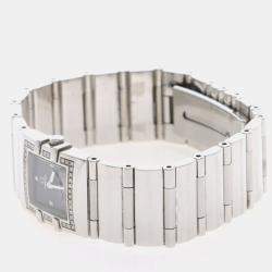 Pre Owned Omega Constellation 1528.46 Quartz Black Stainless Steel Women's Wristwatch 21 mm