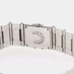 Pre Owned Omega Constellation 1528.46 Quartz Black Stainless Steel Women's Wristwatch 21 mm