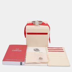 Pre Owned Omega Constellation 123.20.24 Quartz MOP Rose Gold Stainless Steel Womens Wristwatch 25 mm