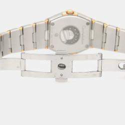 Pre Owned Omega Constellation 123.20.24 Quartz MOP Rose Gold Stainless Steel Womens Wristwatch 25 mm