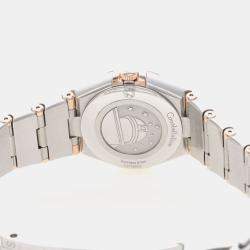 Pre Owned Omega Constellation 131.20.25 Quartz Rose Gold Stainless Steel Womens Wristwatch 26 mm