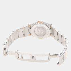 Pre Owned Omega Constellation 131.20.25 Quartz Rose Gold Stainless Steel Womens Wristwatch 26 mm