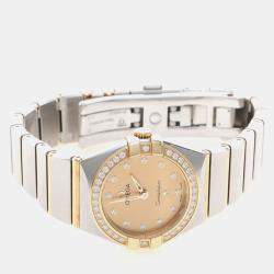 Pre Owned Omega Constellation 131.25.25 Quartz Yellow Gold Stainless Steel Women's Wristwatch 25 mm