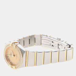 Pre Owned Omega Constellation 131.25.25 Quartz Yellow Gold Stainless Steel Women's Wristwatch 25 mm