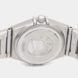 مملوكة مسبقًا ساعة يد نسائية أوميغا كونستليشن ستانلس ستيل مرصعة بالألماس ذات وجه لؤلؤي 22.5 ملم