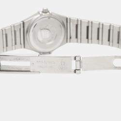 مملوكة مسبقًا ساعة يد نسائية أوميغا كونستليشن ستانلس ستيل مرصعة بالألماس ذات وجه لؤلؤي 22.5 ملم