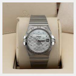 Pre Owned Omega Constellation 123.10.35.20.52.002 Automatic Silver Diamond Stainless Steel Women's Wristwatch 35 mm