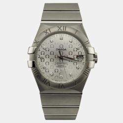 Pre Owned Omega Constellation 123.10.35.20.52.002 Automatic Silver Diamond Stainless Steel Women's Wristwatch 35 mm