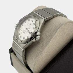 Pre Owned Omega Constellation 123.10.35.20.52.002 Automatic Silver Diamond Stainless Steel Women's Wristwatch 35 mm