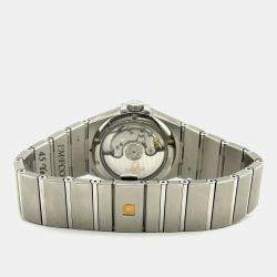 Pre Owned Omega Constellation 123.10.35.20.52.002 Automatic Silver Diamond Stainless Steel Women's Wristwatch 35 mm