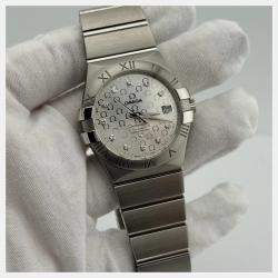 Pre Owned Omega Constellation 123.10.35.20.52.002 Automatic Silver Diamond Stainless Steel Women's Wristwatch 35 mm