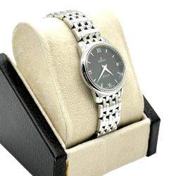Pre Owned Omega De Ville Prestige 424.10.27.60.01.001 Quartz Black Stainless Steel Women's Wristwatch 24.4mm