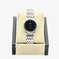 Pre Owned Omega De Ville Prestige 424.10.27.60.01.001 Quartz Black Stainless Steel Women's Wristwatch 24.4mm