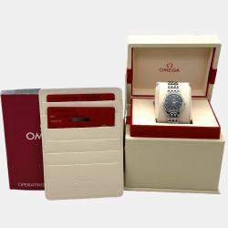 Pre Owned Omega De Ville Prestige 424.10.27.60.01.001 Quartz Black Stainless Steel Women's Wristwatch 24.4mm