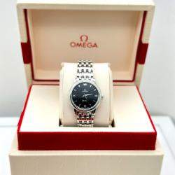 Pre Owned Omega De Ville Prestige 424.10.27.60.01.001 Quartz Black Stainless Steel Women's Wristwatch 24.4mm
