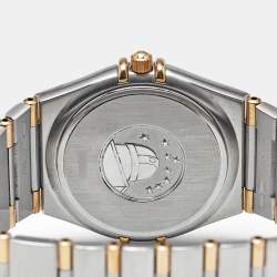 Pre Owned Omega Constellation 396.1201 Silver Dial 18K Yellow Gold Stainless Steel Women's Wristwatch 33 mm