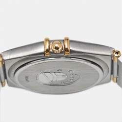Pre Owned Omega Constellation 396.1201 Silver Dial 18K Yellow Gold Stainless Steel Women's Wristwatch 33 mm
