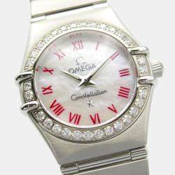 Pre Owned Omega Constellation 1466.63 Quartz White Stainless Steel Women's Wristwatch 23 mm