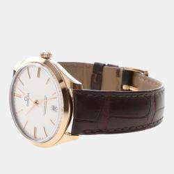 Pre Owned Omega De Ville TrÃ©sor 432.53.40 Manual White Gold Men's Wristwatch 40mm