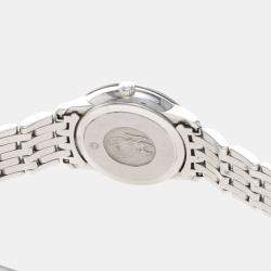 Pre Owned Omega De Ville Prestige 424.10.27 Quartz White Diamonds Stainless Steel Women's Wristwatch 27mm