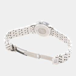 Pre Owned Omega De Ville Prestige 424.10.27 Quartz White Diamonds Stainless Steel Women's Wristwatch 27mm