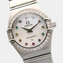 Pre Owned Omega Constellation 1460.79 Automatic White Stainless Steel Women's Wristwatch 23 mm