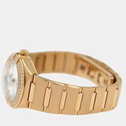 Pre Owned Omega Constellation 131.55.29.20.55.002 Automatic White diamonds 18k gold Women's Wristwatch 29 mm