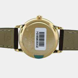 Pre Owned Omega De Ville Prestige 42458332055002 Automatic White diamonds 18k yellow gold Women's Wristwatch 33 mm