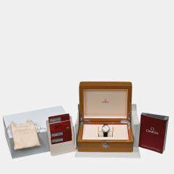 Pre Owned Omega De Ville Prestige 42458332055002 Automatic White diamonds 18k yellow gold Women's Wristwatch 33 mm