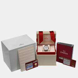 Pre Owned Omega Prestige 424.25.33.20.55.003 Automatic White diamonds 18k yellow gold stainless steel Women's Wristwatch 32.7 mm