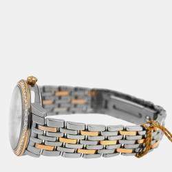 Pre Owned Omega Prestige 424.25.33.20.55.003 Automatic White diamonds 18k yellow gold stainless steel Women's Wristwatch 32.7 mm