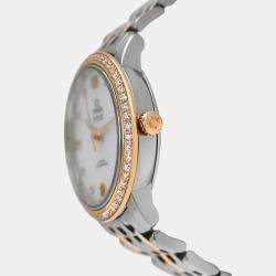 Pre Owned Omega Prestige 424.25.33.20.55.003 Automatic White diamonds 18k yellow gold stainless steel Women's Wristwatch 32.7 mm