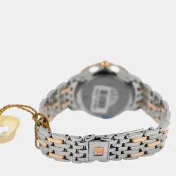 Pre Owned Omega Prestige 424.25.33.20.55.003 Automatic White diamonds 18k yellow gold stainless steel Women's Wristwatch 32.7 mm