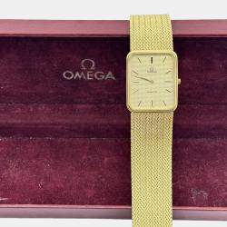 Pre Owned Omega De Ville Quartz 14K Yellow Gold Women's Wristwatch 23 mm