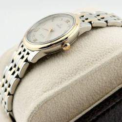 Pre Owned Omega De Ville Prestige 424.20.27.60.52.003 Quartz Silver Dial 18K Rose Gold Stainless Steel Diamond Women's Wristwatch 27 mm