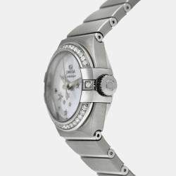 Pre Owned Omega Constellation 123.15.27.20.05.001 Automatic Diamonds MOP Stainless Steel Women's Wristwatch 27 mm