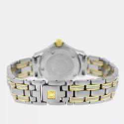 Pre Owned Omega Seamaster 2371.10 Quartz White Dial Stainless Steel 18K Yellow Gold Women's Wristwatch 26 mm