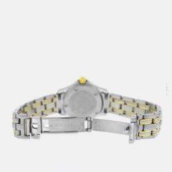 Pre Owned Omega Seamaster 2371.10 Quartz White Dial Stainless Steel 18K Yellow Gold Women's Wristwatch 26 mm