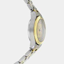 Pre Owned Omega Seamaster 2371.10 Quartz White Dial Stainless Steel 18K Yellow Gold Women's Wristwatch 26 mm