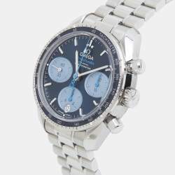 Pre Owned ساعة يد للجنسين أوميغا سبيدماستر محوري مشترك زمني 324.30.38.50.03.002 قرص أزرق ستانلس ستيل 38 مم