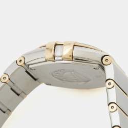 مملوكة مسبقًا ساعة يد نسائية أوميغا كونستليشن 123.25.27.60.55.010 فولاذ مقاوم للصدأ وذهب أصفر عيار 18 مرصعة بالألماس وعرق اللؤلؤ 27 مم