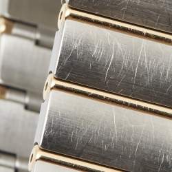 مملوكة مسبقًا ساعة يد نسائية أوميغا كونستليشن 123.25.27.60.55.010 فولاذ مقاوم للصدأ وذهب أصفر عيار 18 مرصعة بالألماس وعرق اللؤلؤ 27 مم