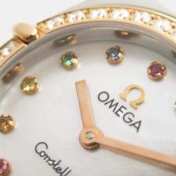 مملوكة مسبقًا Omega Constellation 1368.79 Quartz White 18k Rose Gold Stainless Steel Women's Wristwatch 23 mm