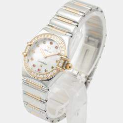 مملوكة مسبقًا Omega Constellation 1368.79 Quartz White 18k Rose Gold Stainless Steel Women's Wristwatch 23 mm
