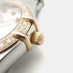 مملوكة مسبقًا Omega Constellation 1368.79 Quartz White 18k Rose Gold Stainless Steel Women's Wristwatch 23 mm