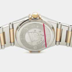 مملوكة مسبقًا Omega Constellation 1368.79 Quartz White 18k Rose Gold Stainless Steel Women's Wristwatch 23 mm