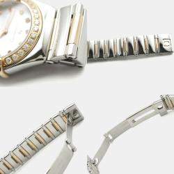 مملوكة مسبقًا Omega Constellation 1368.79 Quartz White 18k Rose Gold Stainless Steel Women's Wristwatch 23 mm