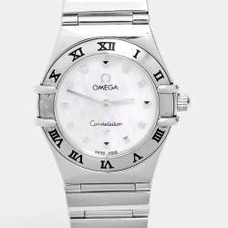 Pre Owned ساعة يد نسائية أوميغا كونستليشن 1561.71.00 ميناء صدف فولاذ مقاوم للصدأ 22.50 مم
