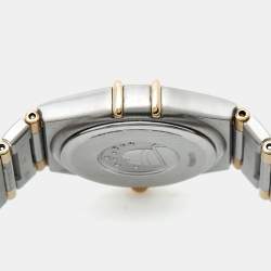 مملوكة مسبقًا Omega Constellation 1372.10.00 Champagne Dial 18k Yellow Gold And Stainless Steel Quartz Women's Wristwatch 25.50 mm